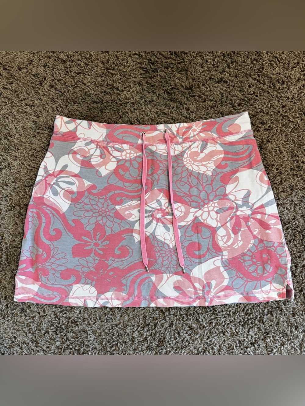 Y2K Floral Pink & Grey Skirt